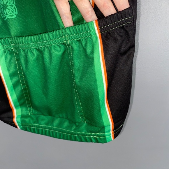 Men's Lg IRELAND Eire Performance Bicycle 2/3 Zip Cycling Jersey Back Pockets - Picture 5 of 13